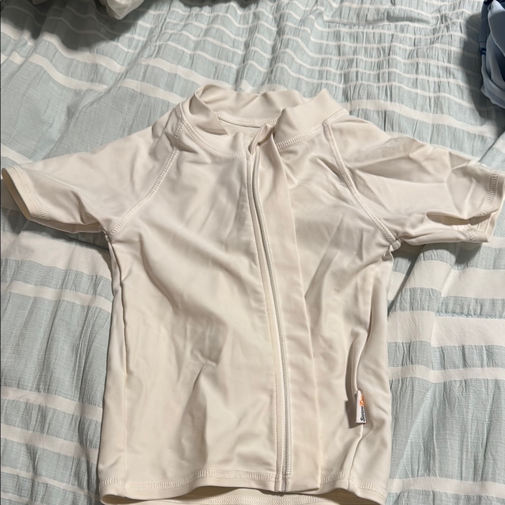 Swim zip top in white size 3T